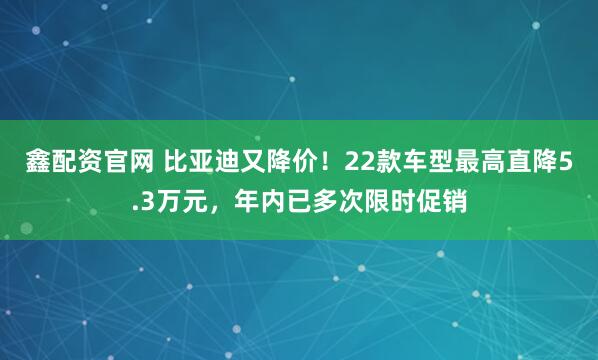鑫配资官网 比亚迪又降价！22款车型最高直降5.3万元，年内已多次限时促销