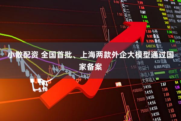 小散配资 全国首批、上海两款外企大模型通过国家备案